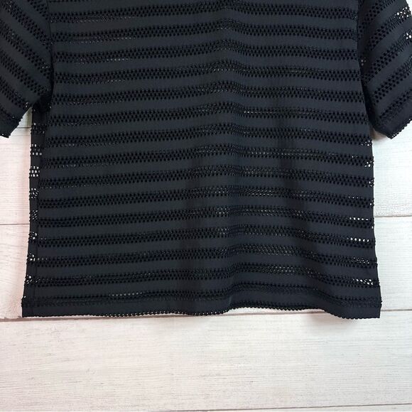Zyia Active Black Chill Black Mesh Crop Short Sleeve T-Shirt Size M - Picture 5 of 10